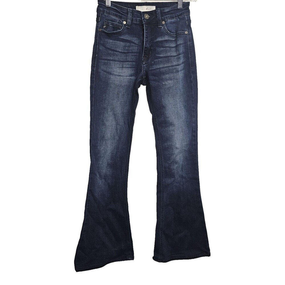 KanCan Jeans Womens 3 Petite Blue Medium Wash Flared Slim Stretch Pockets